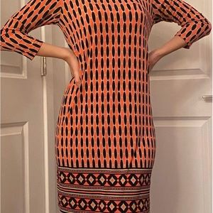Michael Kors orange and black dress
